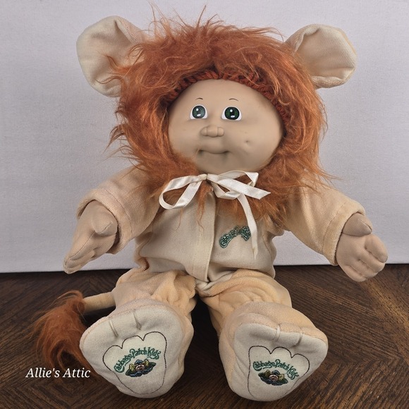 Cabbage Patch Kids Other - Cabbage Patch Kids Doll Lion Costume Suit Outfit Red Hair Girl Green Eyes 1982